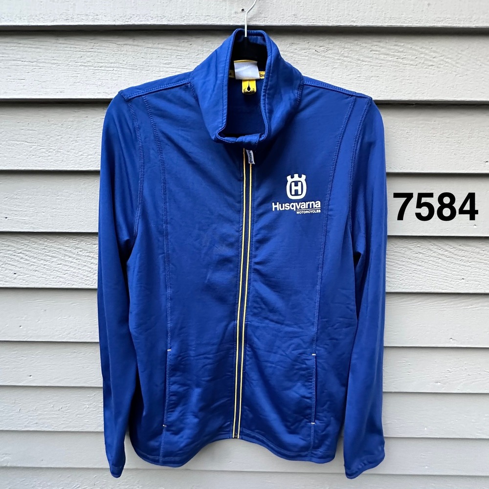 Husqvarna Motorcycles Team Fleece Jacket Mens Large Blue Full Zip Racing Moto